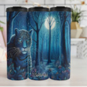 Bouteilles Isothermes Leopard bleu dans une forêt éclairée par la lune