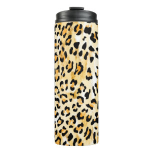 Bouteilles Isothermes leopard jaune et blanc dessiné à la main