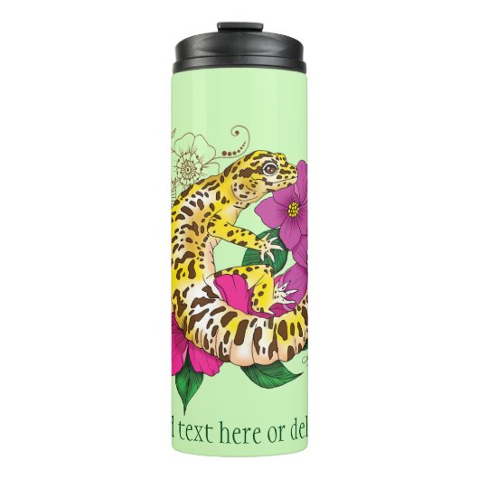 Bouteilles Isothermes Léopard jaune Gecko Vert (Devant)