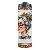 Bouteilles Isothermes Leopard Messy Bun Grand-mère personnalisée (Devant)