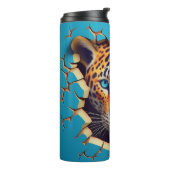 Bouteilles Isothermes Léopard moderne 3D Bleu animal (Tourné sur la gauche)