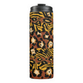 Bouteilles Isothermes Léopard, peaux de tigre, motif sauvage. (Devant)