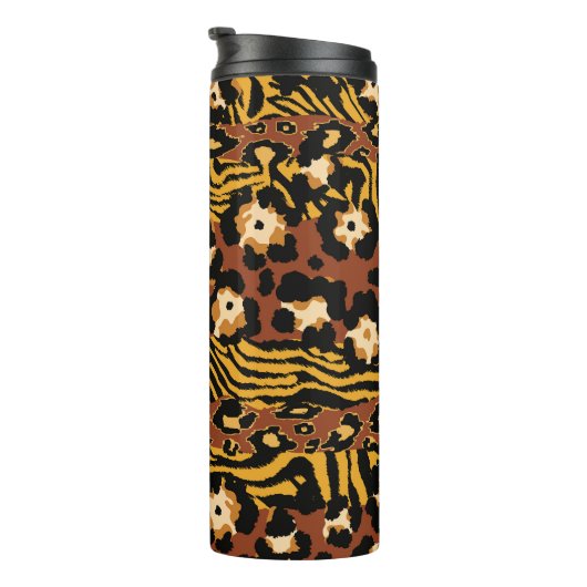 Bouteilles Isothermes Léopard, peaux de tigre, motif sauvage. (Tourné sur la droite)