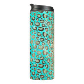 Bouteilles Isothermes Léopard turquoise brillant (Tourné sur la droite)