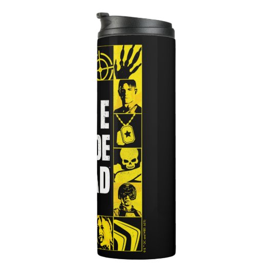 Bouteilles Isothermes L'équipe du suicide | Blocs d'icônes jaune et noir (Tourné sur la droite)