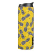 Bouteilles Isothermes Les ananas sur l'or | ajoutent votre nom (Tourné sur la gauche)