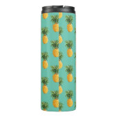 Bouteilles Isothermes Les ananas tropicaux sur Teal | ajoutent votre nom (Dos)