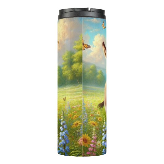 Bouteilles Isothermes Les ânes dans une prairie florale (Dos)