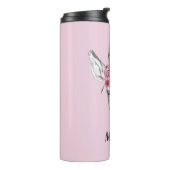 Bouteilles Isothermes Les cerfs communs de fleurs d'aquarelle | ajoutent (Tourné sur la gauche)