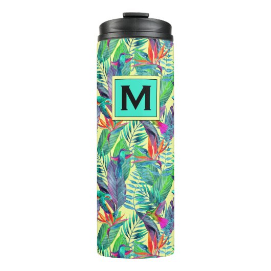 Bouteilles Isothermes Les colibris d'aquarelle | ajoutent votre initiale (Devant)