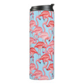 Bouteilles Isothermes Les Flamants roses roses lumineux sur le bleu | (Tourné sur la gauche)