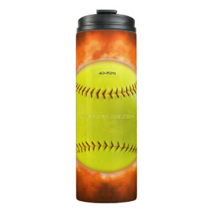 Bouteilles Isothermes Les flammes de balle rapide de softball jaune de S
