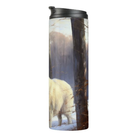 Bouteilles Isothermes Les Grands Pyrénées Laissent Neige Noël (Tourné sur la droite)