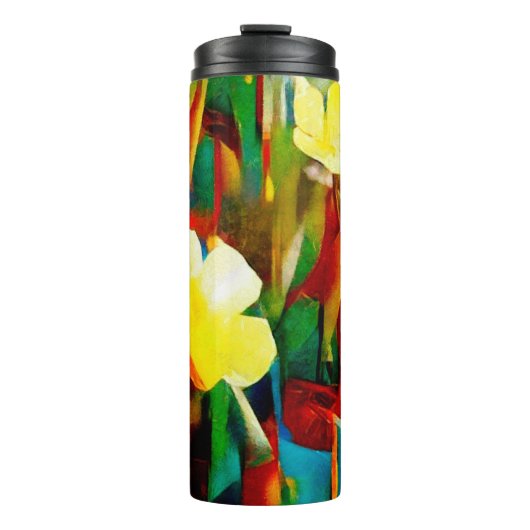 Bouteilles Isothermes Les jonquilles. Composition florale Abstraite dans (Devant)