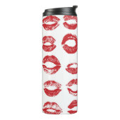 Bouteilles Isothermes Les lèvres des femmes sont dressées. Isoler les lè (Tourné sur la gauche)