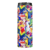 Bouteilles Isothermes Les perroquets d'aquarelle | ajoutent votre nom (Dos)