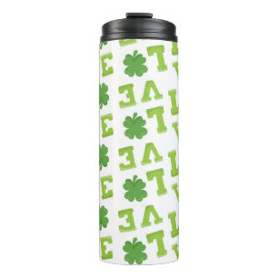 BOUTEILLES ISOTHERMES LES POIS VERTS AIMENT LES SHAMROCKS IRLANDAIS