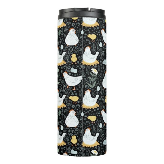 Bouteilles Isothermes Les poulets rêvent dans la coopérative en noir (Dos)