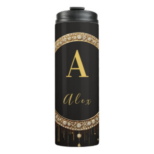 Bouteilles Isothermes Lettre de monogramme personnalisée avec paillettes