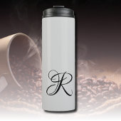 Bouteilles Isothermes LETTRE INITIALE Calligraphie 3D Noire | Pastel Gre