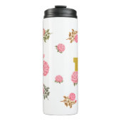 Bouteilles Isothermes Lettre initiale du Rose floral Monogramme Nom Coup (Devant)