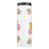 Bouteilles Isothermes Lettre initiale du Rose floral Monogramme Nom Coup (Dos)
