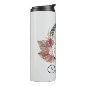 Bouteilles Isothermes Lettre initiale florale rose moderne C (Tourné sur la gauche)