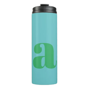 Bouteilles Isothermes Lettre initiale Monogramme moderne en bleu et vert