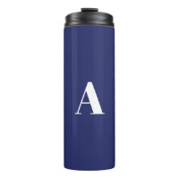 Lettre initiale monogramme personnalisé bleu marin