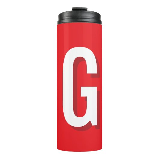 Bouteilles Isothermes Lettre initiale Monogramme Rouge Blanc Simple (Devant)