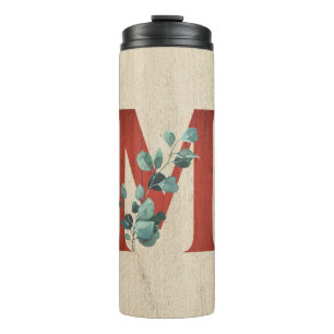 Bouteilles Isothermes LETTRE M EN BOIS rustique ET Eucalyptus