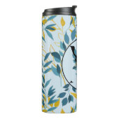 Bouteilles Isothermes Lettre M or bleu marine Feuille moderne (Tourné sur la gauche)