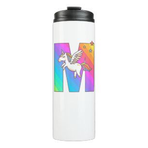 Bouteilles Isothermes Lettre Monogramme Unicorne M initiale mignonne fil