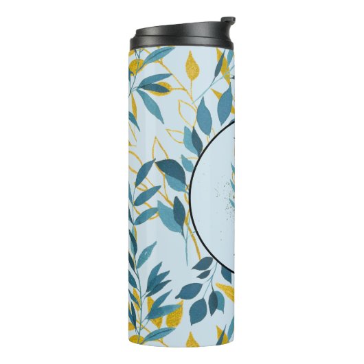 Bouteilles Isothermes LETTRE P D'OR Bleu Feuille (Tourné sur la gauche)