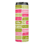 Bouteilles Isothermes Lettres d'amour rose et vert (Dos)