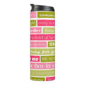 Bouteilles Isothermes Lettres d'amour rose et vert (Tourné sur la droite)