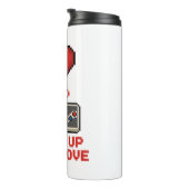 Bouteilles Isothermes Level Up Your Love, Retro Pixel Gaming Design (Tourné sur la droite)