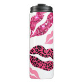 Bouteilles Isothermes Lèvres scintillantes : Motif de mode Leopard (Devant)