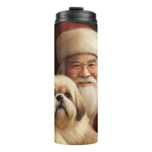 Bouteilles Isothermes Lhasa Apso Avec Noël Festif Du Père Noël (Devant)