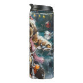 Bouteilles Isothermes Lhasa Apso Chien à cheval Moto Noël (Tourné sur la droite)