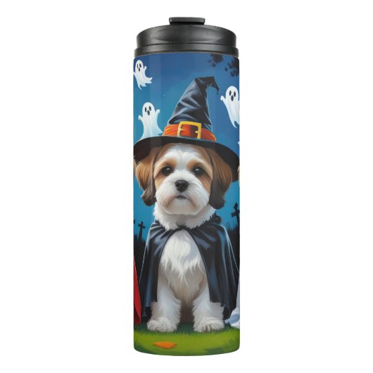 Bouteilles Isothermes Lhasa Apso Chiens Citrouille Halloween Funny (Devant)