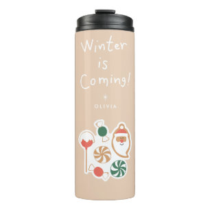 Bouteilles Isothermes L'hiver approche   Mug de voyage de vacances perso