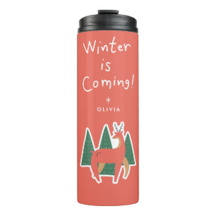 Bouteilles Isothermes L'hiver approche Mug de voyage de vacances perso
