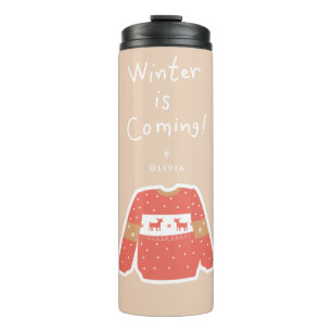 Bouteilles Isothermes L'hiver approche Mug de voyage de vacances perso
