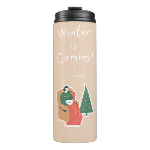 Bouteilles Isothermes L'hiver approche Mug de voyage de vacances perso
