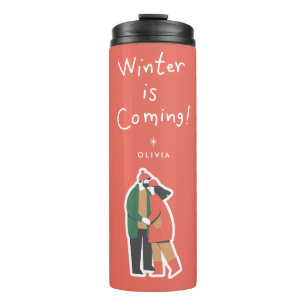 Bouteilles Isothermes L'hiver approche Mug de voyage de vacances perso