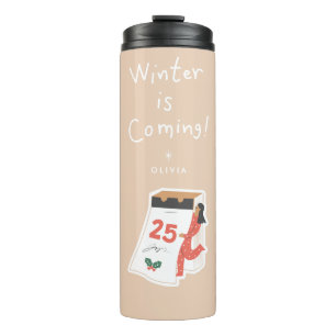 Bouteilles Isothermes L'hiver approche   Mug de voyage de vacances perso