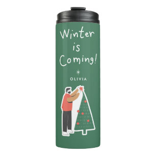 Bouteilles Isothermes L'hiver approche Mug de voyage de vacances perso