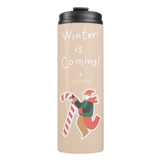 Bouteilles Isothermes L'hiver approche | Mug de voyage de vacances perso (Devant)