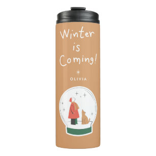 Bouteilles Isothermes L'hiver approche Mug de voyage de vacances perso